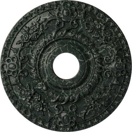 Ekena Millwork Rose Ceiling Medallion (Canopies up to 7 1/4"), 18"OD x 3 1/2"ID x 1 1/2"P, Painted Turtle Crackle CM18ROPTC